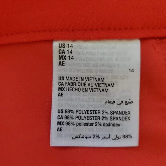 Alfani Boot Leg Tummy Control Pants Slit Hem Womens Size 14 Red Ash NEW - Picture 8 of 9